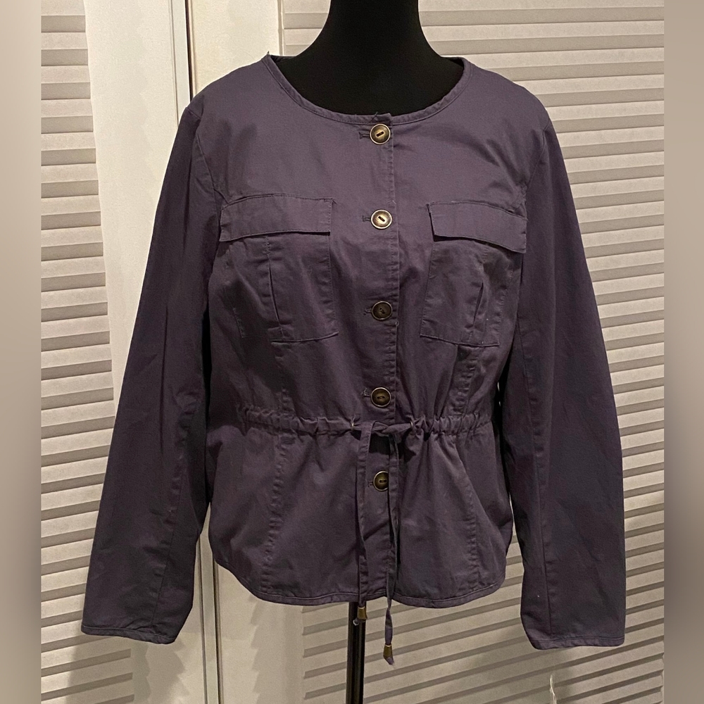 Coffeeshop Nadi Collarless Cargo Jacket Navy Size L